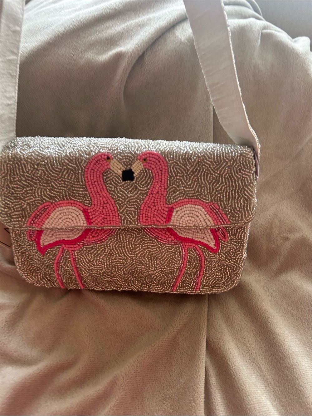 NWT SOL and MER flamingo 🦩 beaded handbag! - Picture 14 of 16